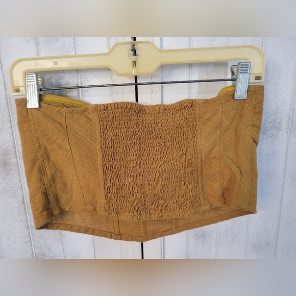 NWOT Free People Leilani Gingham Tube Top Extra Small Brown - Picture 3 of 6